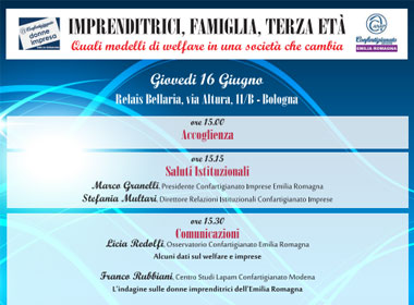 Convegno su Welfare per Imprenditrici, famiglia e terza età