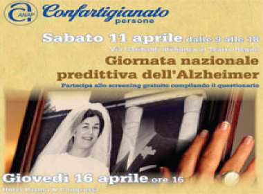 11 e 16 Aprile la Giornata nazionale di predizione dell’Alzheimer e il Convegno Nazionale Alzheimer