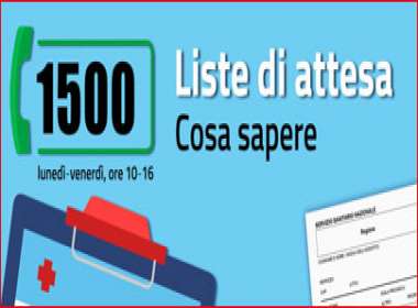 Liste di attesa, report numero di pubblica utilità 1500