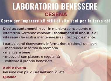 Laboratorio Benessere: corso per imparare gli stili di vita sani per la terza età