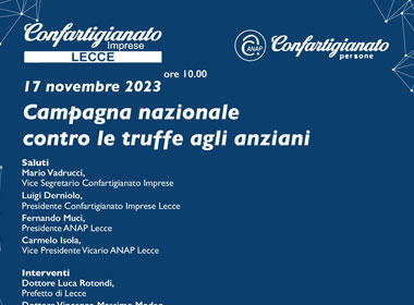 Convegno Anziani più informati e sicuri: a Lecce torna la campagna nazionale Più Sicuri Insieme